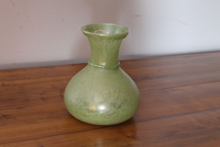 5301053 Vaso verde vetro Murano con